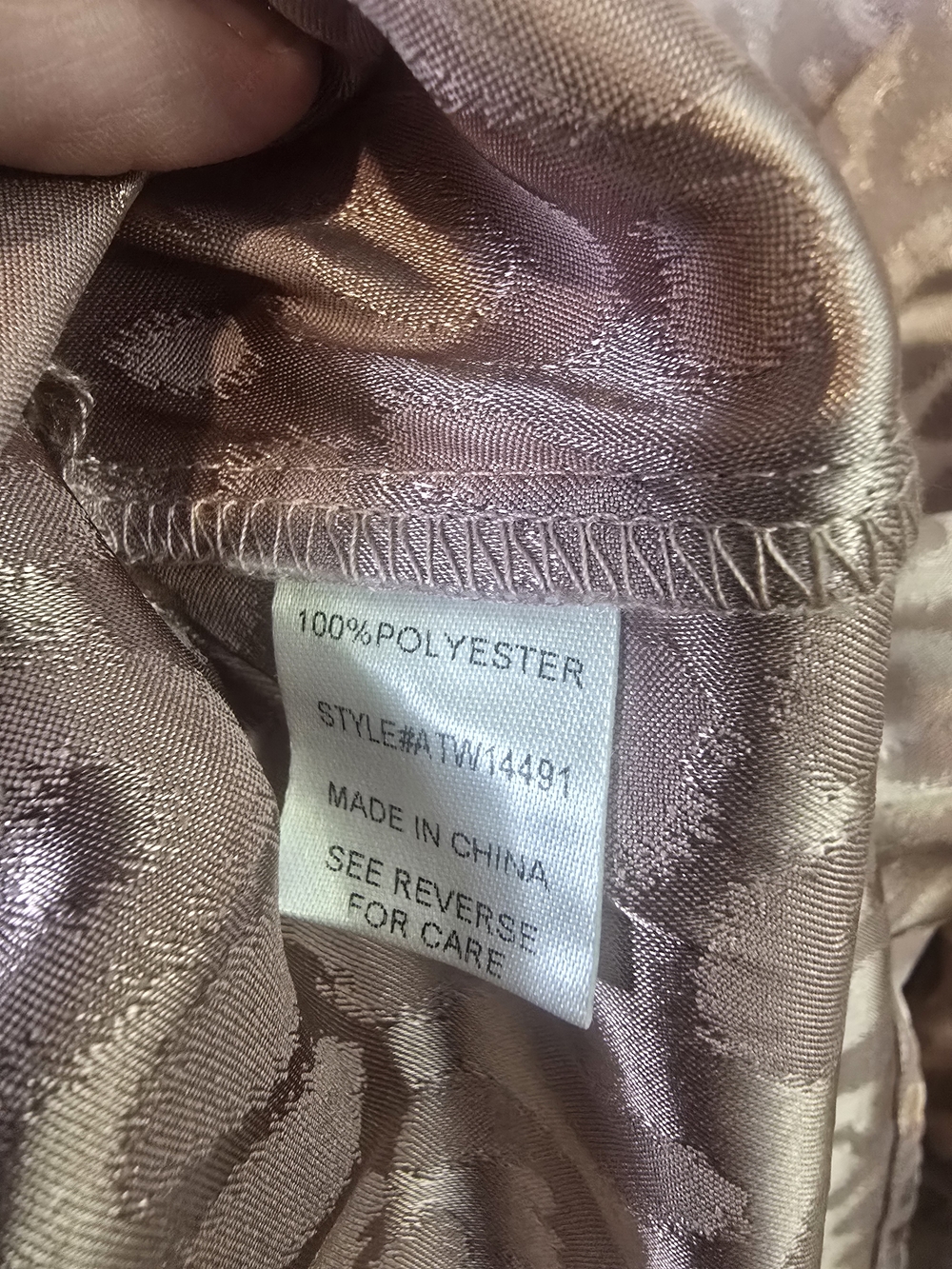 ANDTHEWHY L Mauve Lavender Animal Print V-Neck Long Sleeve Blouse - Picture 3 of 4